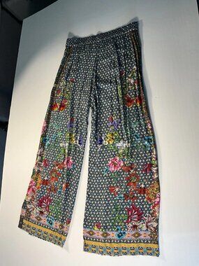 Johnny Was California Printed Floral Wide Leg Pants Size Small